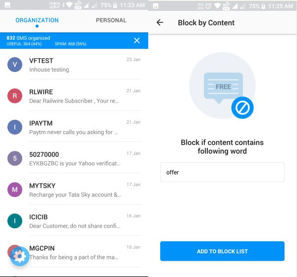 Key Messages - Block Unwanted Messages on Android