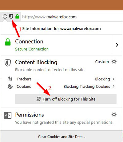 Adding Exception for Content Blocking