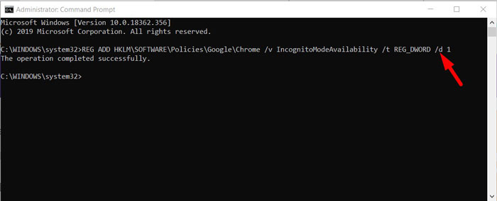 Disable Incognito in Chrome 1