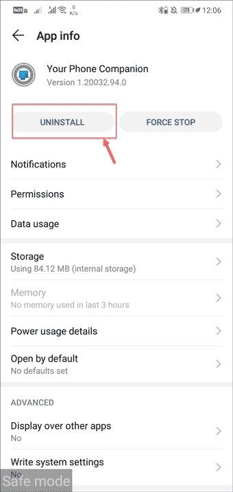 Uninstall Apps in Safe Mode
