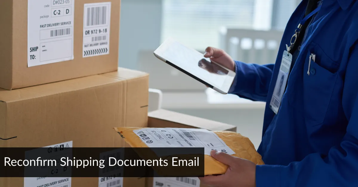 Reconfirm Shipping Documents Email Scam